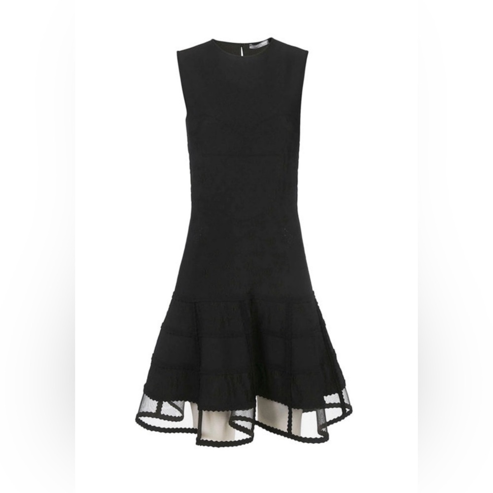 New Alexander Mcqueen Black Patchwork Mini Dress … - image 2